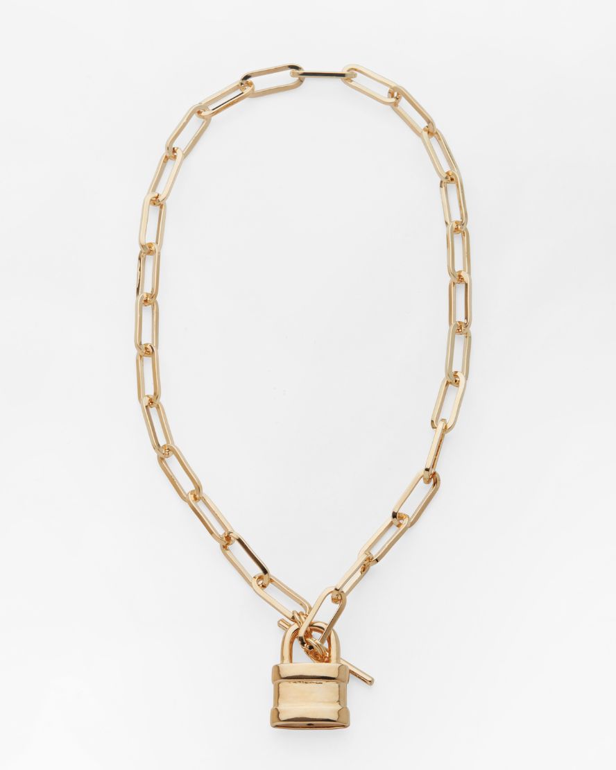 Lock Necklace in Gold