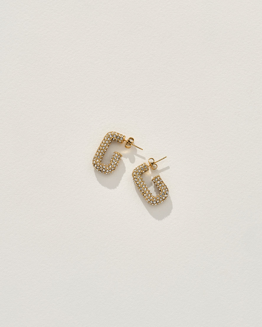 Logan Earrings in Gold/Crystal