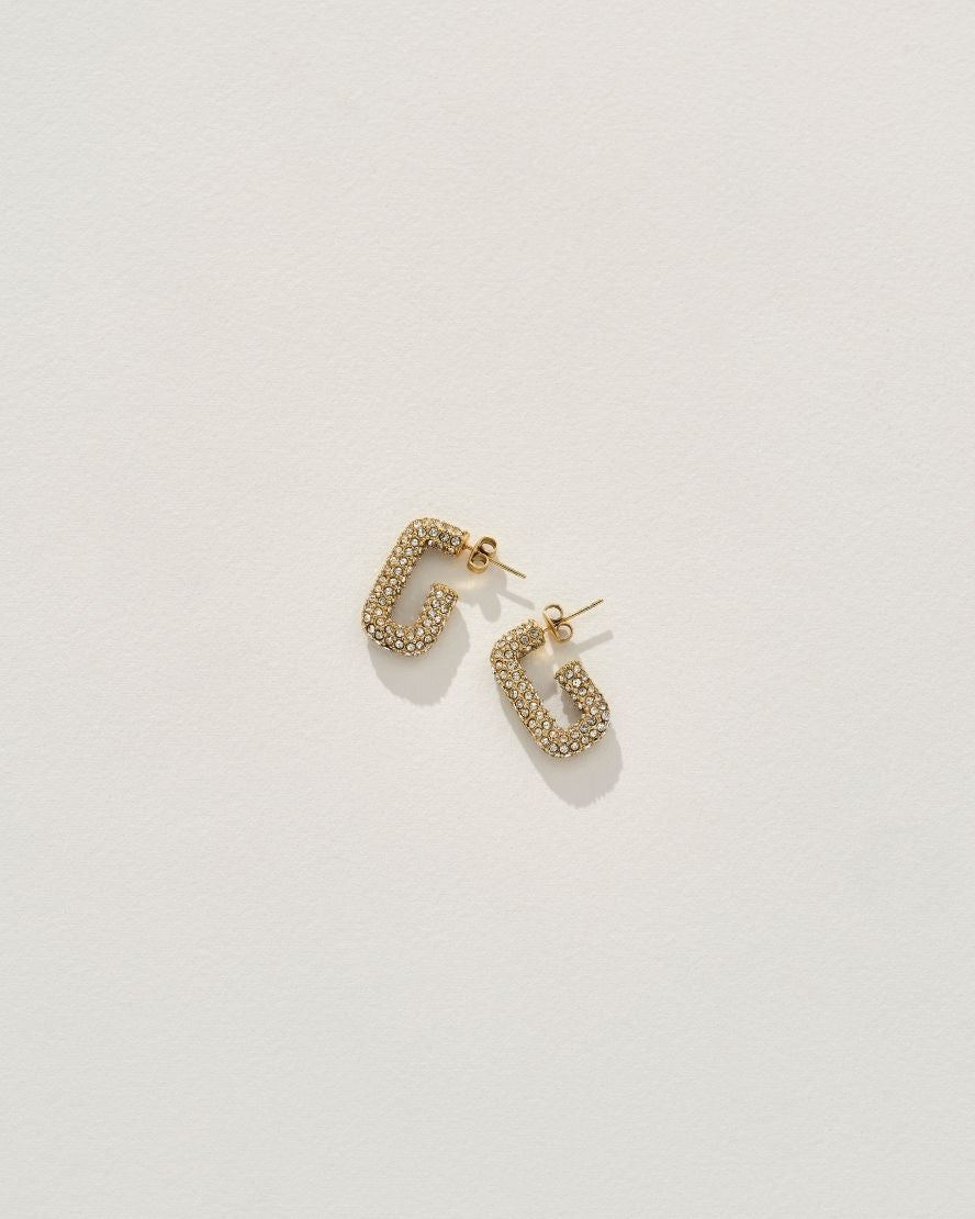 Logan Earrings in Gold/Crystal