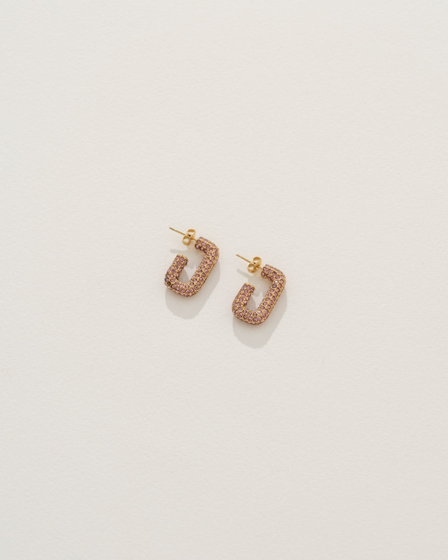 Logan Earrings in Pink/Gold