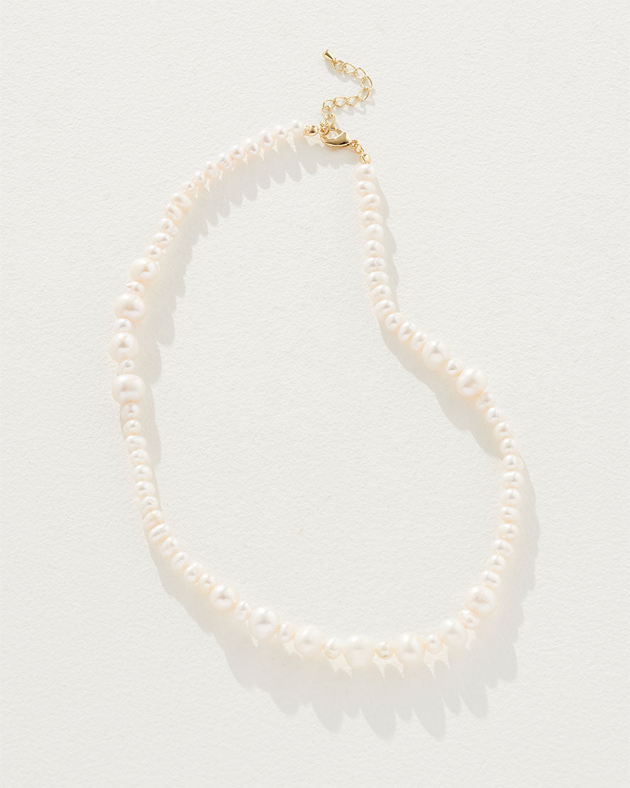 Gold Plated Gradual Freshwater Pearl Necklace - Lovisa