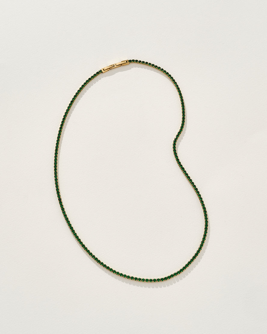 Nicholas Tennis Necklace in Green