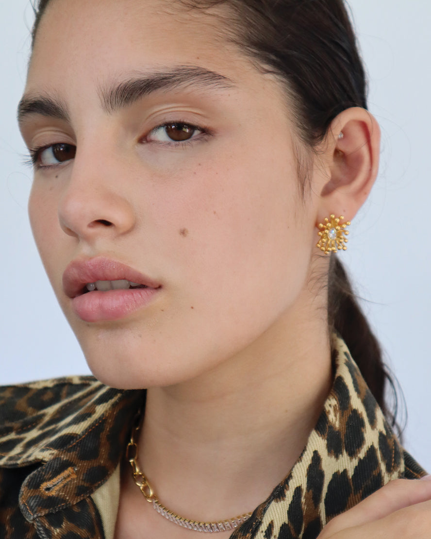 Oriana Earrings in Gold &amp; Crystal