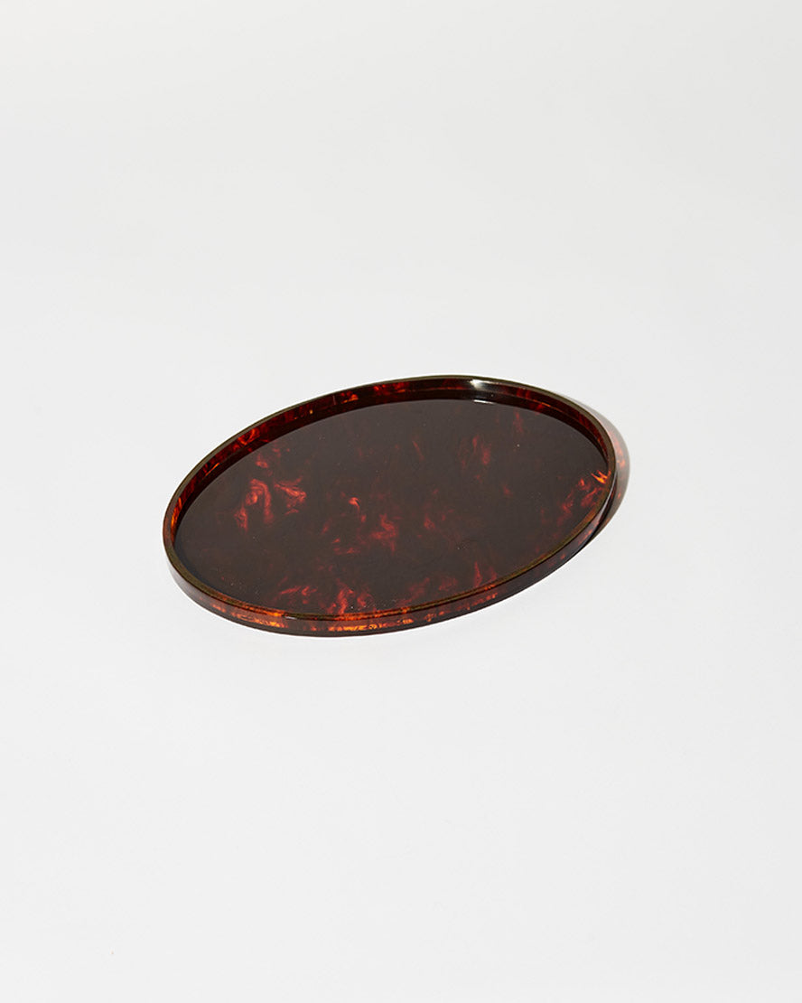 Oval Tray Brown Marble