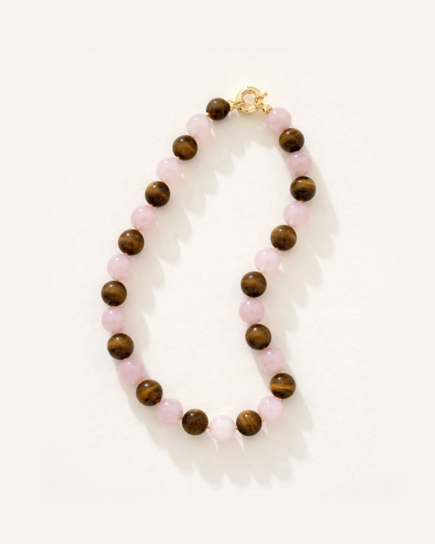 Toga Necklace Brown and Pink