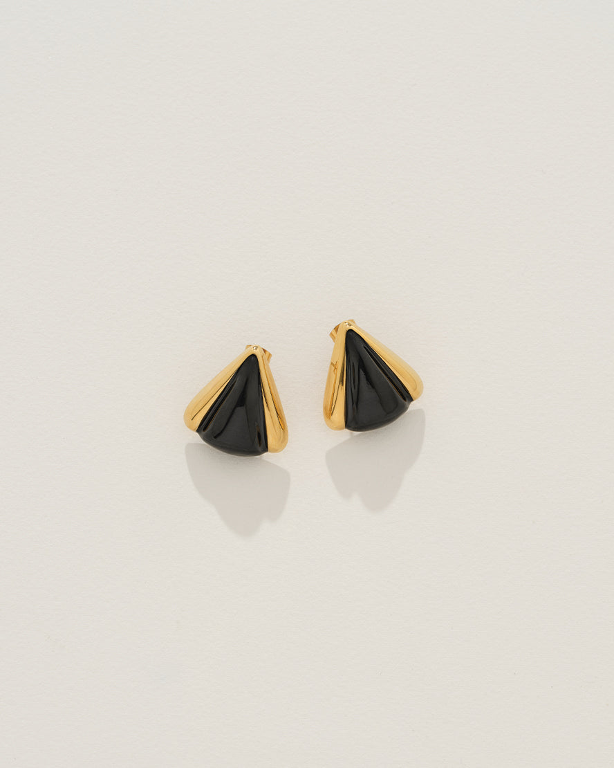 Saffron Earrings in Gold &amp; Black