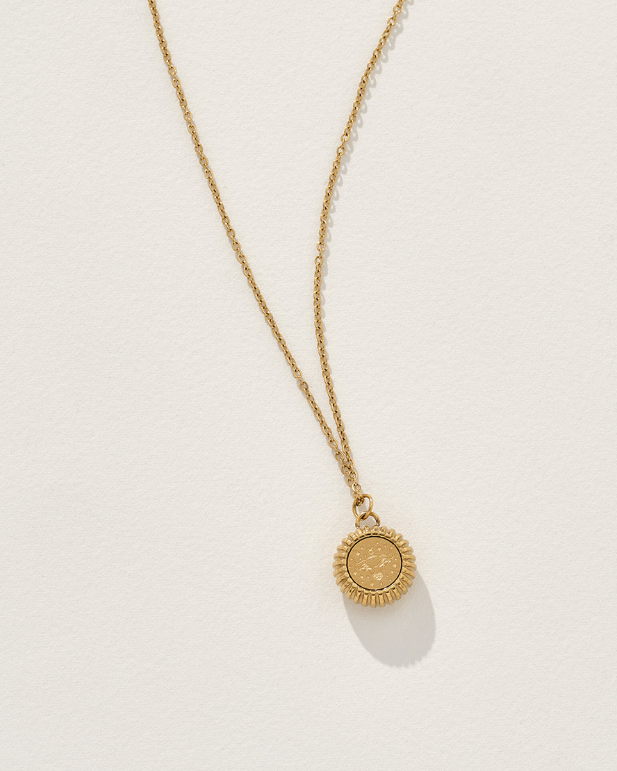 Taurus Zodiac Charm Necklace in Gold