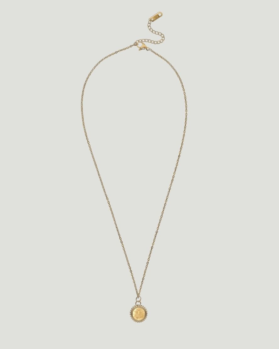 Virgo Zodiac Charm Necklace in Gold