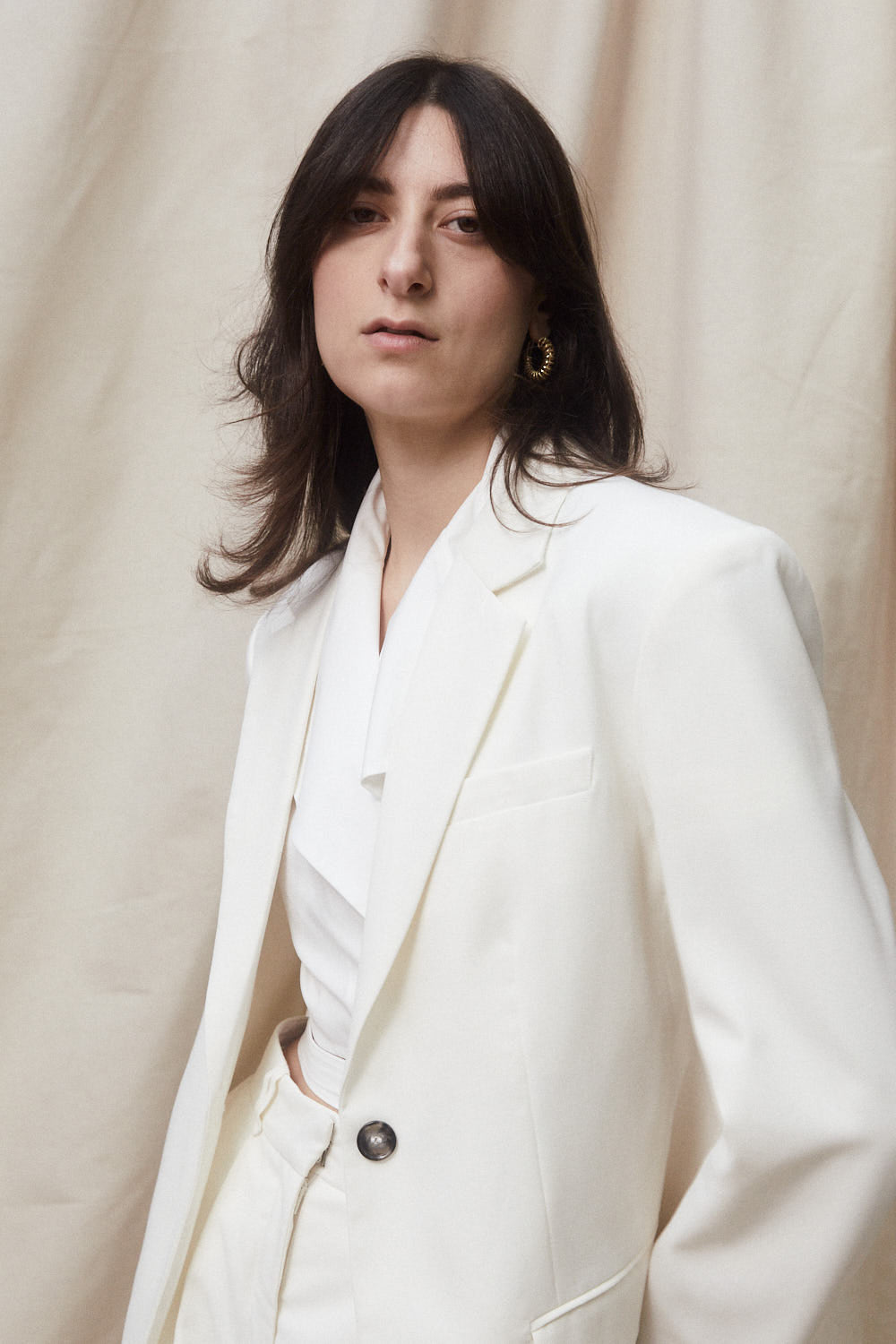 Lorenza Blazer in White by BLANCA