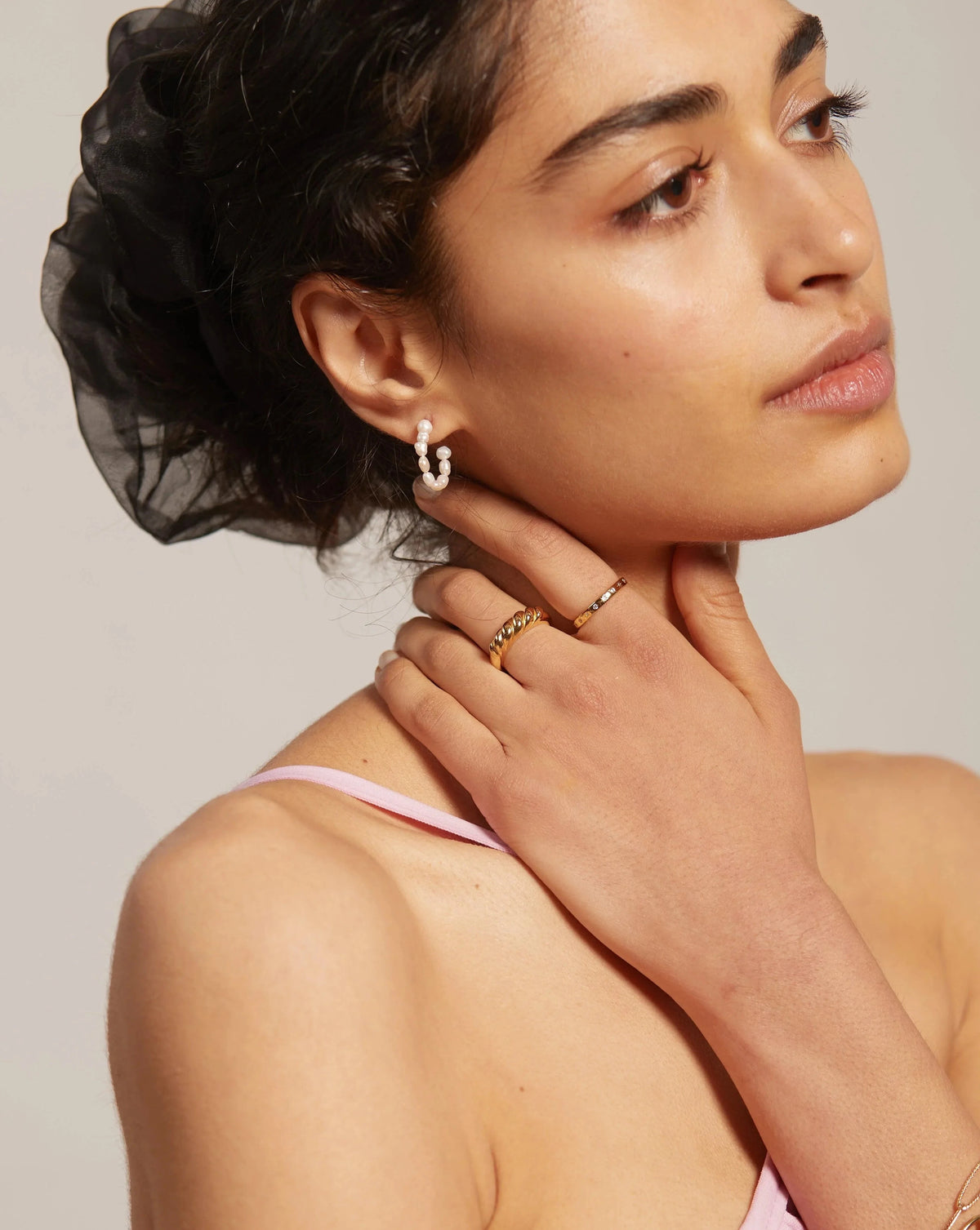 Alex Pearl Hoops - Reliquia Jewellery