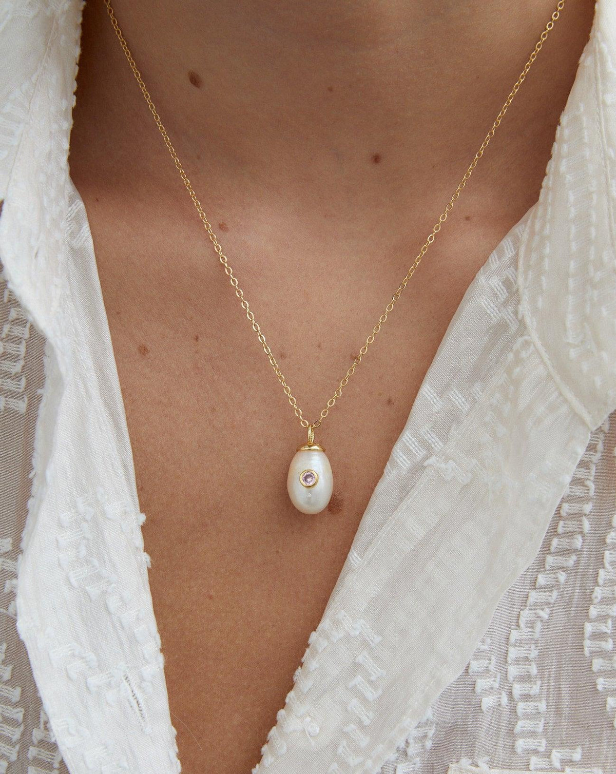 Birthstone Pearl Pendant June - Reliquia Jewellery