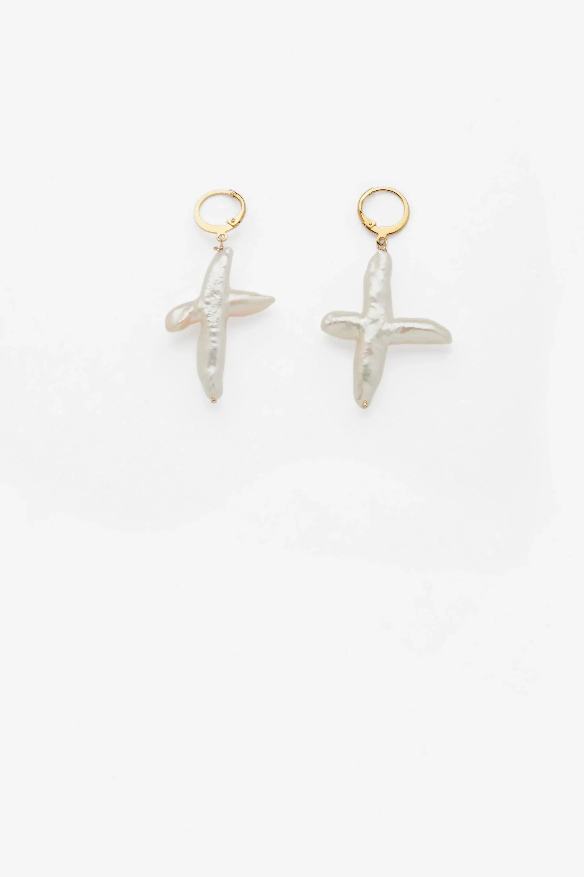 Cross Pearl Earrings - Reliquia Jewellery